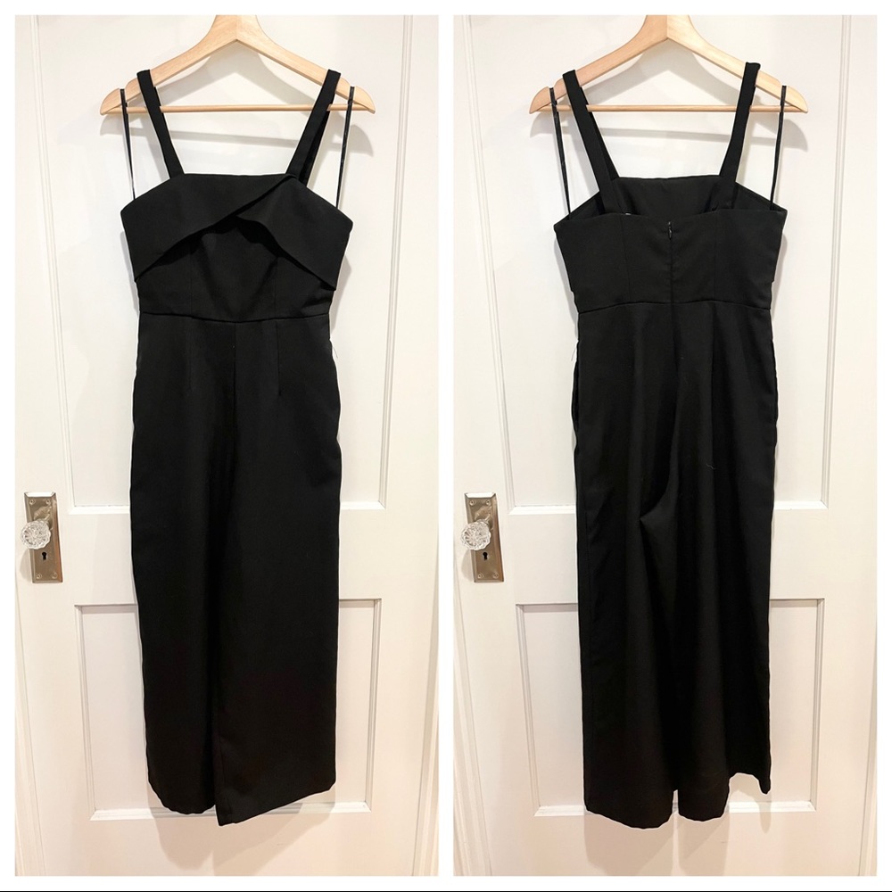 ⭐️ Selfie Leslie Black Cropped Wide Leg Jumpsuit S